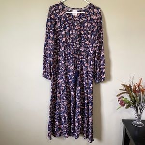 Long sleeve floral maxi dress